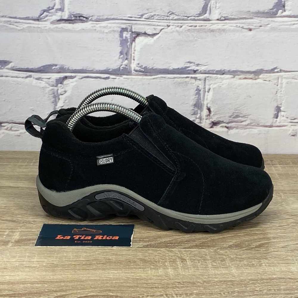 Merrell Jungle Moc Frosty Waterproof Black Slip On Shoes